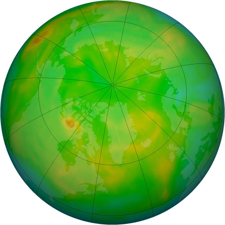 Arctic ozone map for 14 June 2009